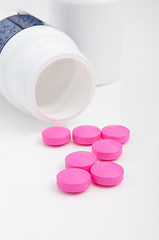 Image showing Pink Pills in Bottle