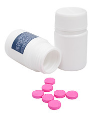 Image showing Pink Pills in Bottle