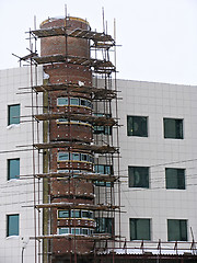 Image showing The building  in scaffolding