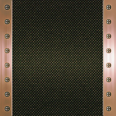 Image showing carbon fibre and copper background