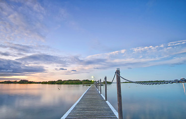 Image showing pontoon jetty across the water