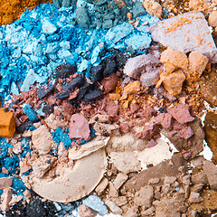 Image showing set of multicolor crushed eyeshadows