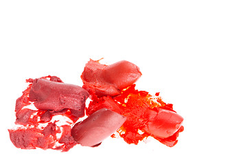 Image showing crushed lipsticks