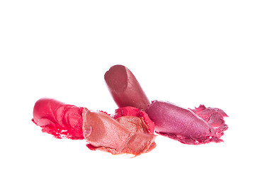 Image showing crushed lipsticks