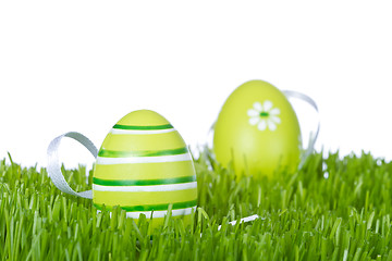 Image showing easter eggs in grass