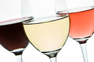 Image showing three wine glasses