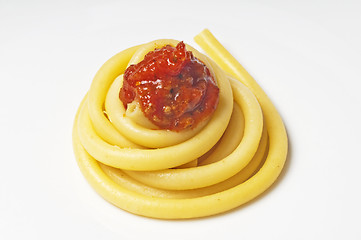 Image showing macaroni with tomato sauce
