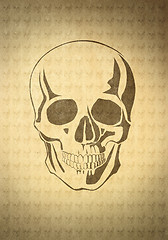 Image showing skull on beige old paper