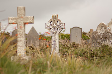 Image showing A gravestone on a Irish graveyard 