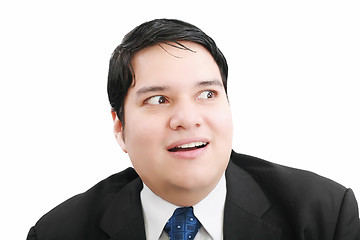 Image showing Shocked and scared businessman on a white background 