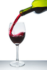 Image showing red wine glass