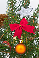 Image showing Christmas tree decorated