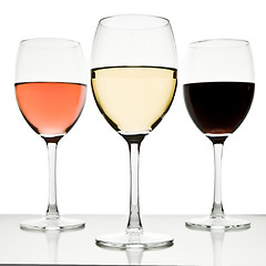 Image showing three wine glasses