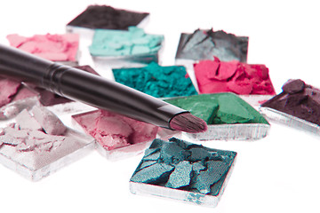 Image showing multicolored crushed eyeshadows