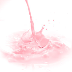 Image showing strawberry milk splash