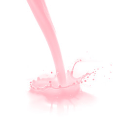 Image showing strawberry milk splash