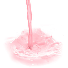 Image showing strawberry milk splash