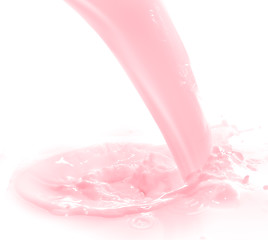 Image showing strawberry milk splash