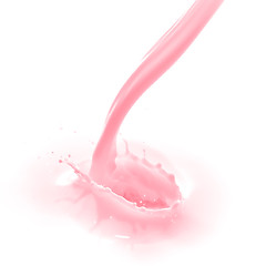 Image showing strawberry milk splash