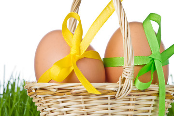 Image showing basket with easter eggs