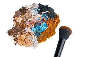 Image showing set of multicolor crushed eyeshadows