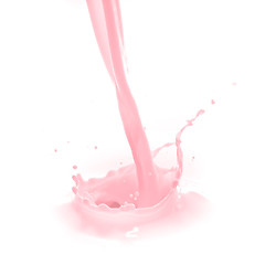 Image showing strawberry milk splash