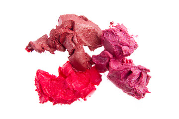 Image showing smudged lipsticks