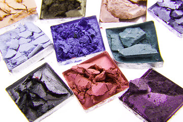 Image showing multicolored crushed eyeshadows