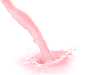 Image showing strawberry milk splash