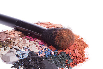 Image showing set of multicolor crushed eyeshadows