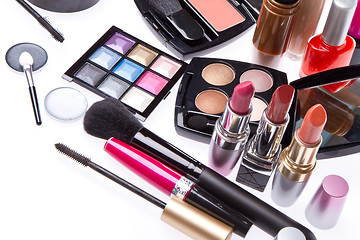 Image showing set of cosmetic makeup products