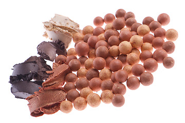 Image showing bronzing pearls with cream eyeshadows