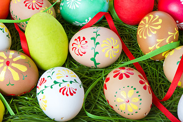 Image showing painted easter eggs