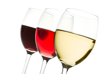 Image showing three wine glasses