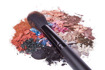 Image showing set of multicolor crushed eyeshadows