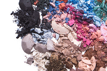 Image showing set of multicolor crushed eyeshadows