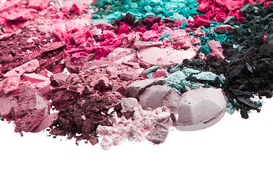 Image showing set of multicolor crushed eyeshadows