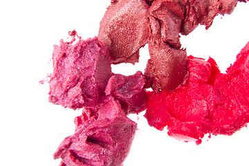 Image showing smudged lipsticks