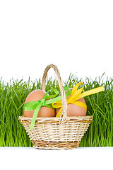 Image showing basket with easter eggs