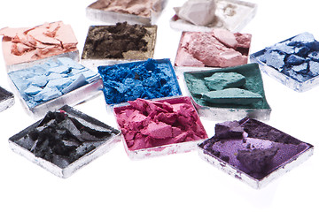 Image showing multicolored crushed eyeshadows