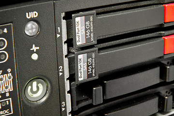 Image showing cluster of hard drives