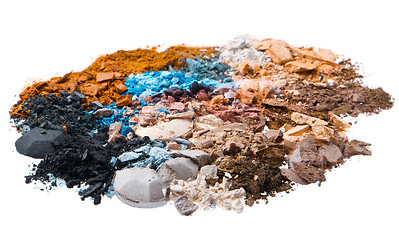 Image showing set of multicolor crushed eyeshadows