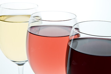 Image showing three wine glasses