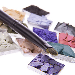 Image showing multicolored crushed eyeshadows