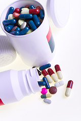 Image showing pills spilling out of container 