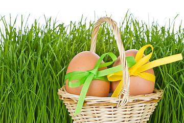 Image showing basket with easter eggs