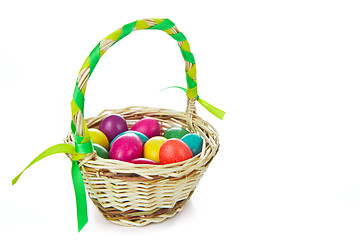 Image showing easter eggs in basket