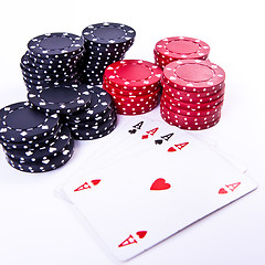 Image showing playing cards and poker chips