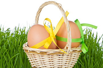 Image showing basket with easter eggs