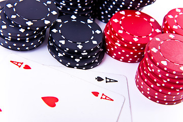 Image showing playing cards and poker chips